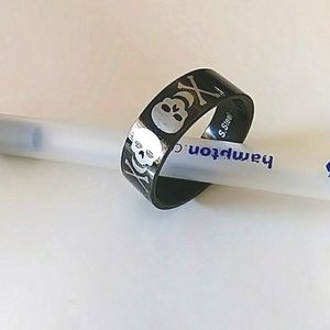 Black Stainless Steel Poison Ring Size 13 - Men's Jewelry